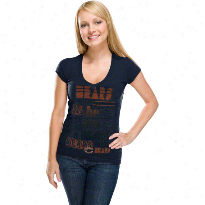 Chicago Bears Women's Victory Play Iii Navy T-shirt