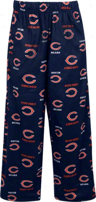 Chicago Bears Youth Navy Printed Logo Sleep Pants