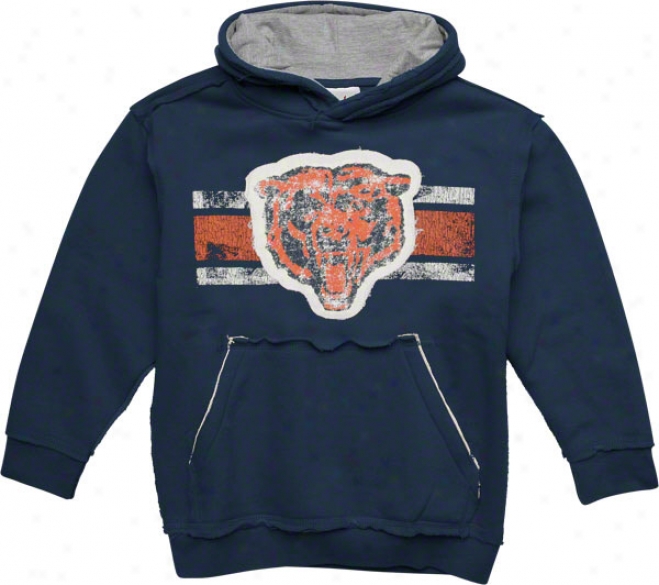 Chicago Bears Youth Twill Striped Logo Fleece Hooded Sweatshirt