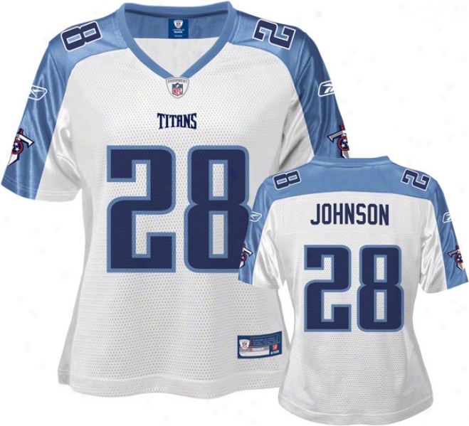 Chris Johnson White Reebok Replica Tennessee Titans Women's Jersey