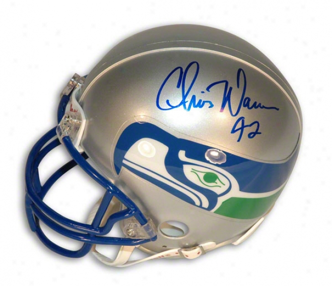 Chris Warden Autographed Seattle Seahawks Mini Helmet