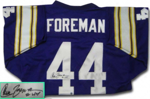 Chuck Foreman Minnesota Vikings Autographed Throwback Purple Jersey