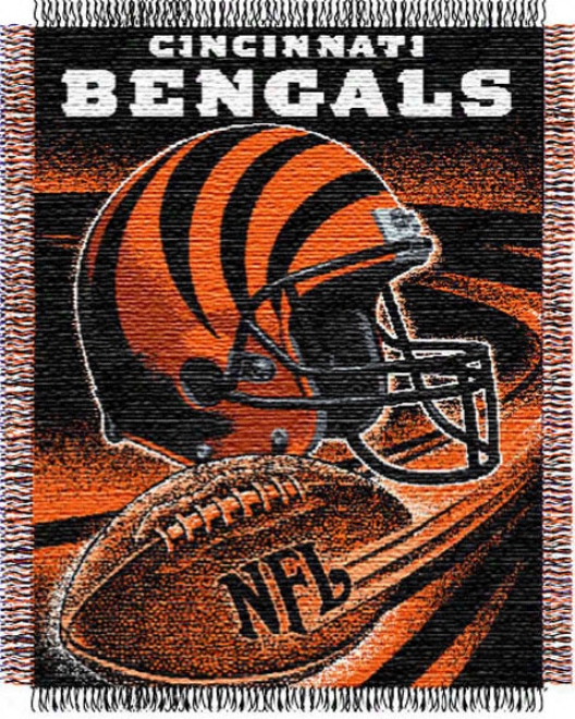 Cincinnati Bengals 48x60 Spiral Triple Woven Jacquard Throw