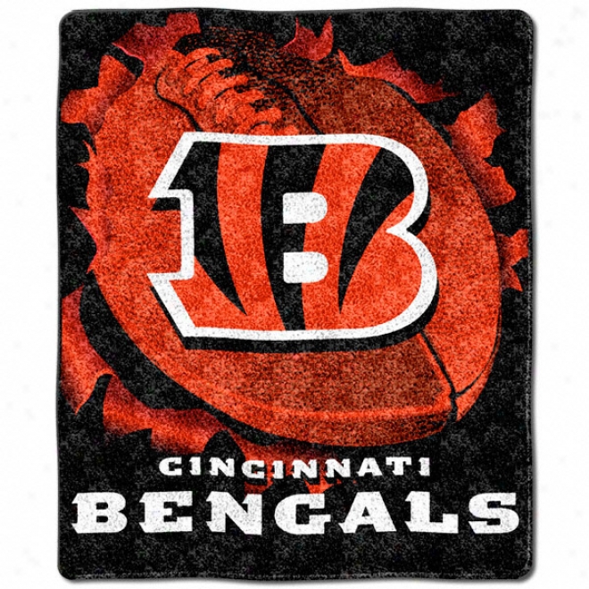 Cincinnati Bengals 50x60 Burst Series Sherpa Throw