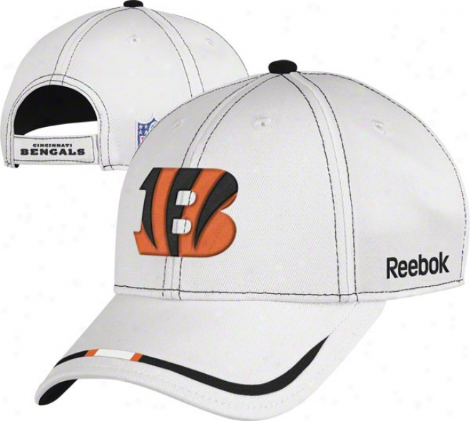 Cincinnati Bengals Adjustable Hat: 2011 Coaches Sideline White Pique Structured Hat