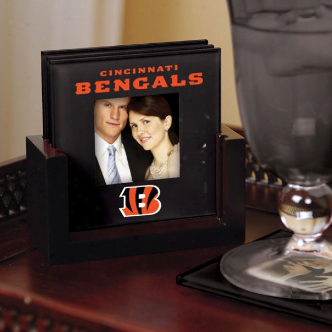 Cincinnnati Bengals Art Glass Photo Coaster Regular