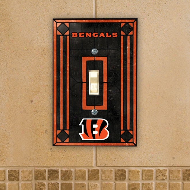 Cincinnati Bengals Art Glass Switch Cover