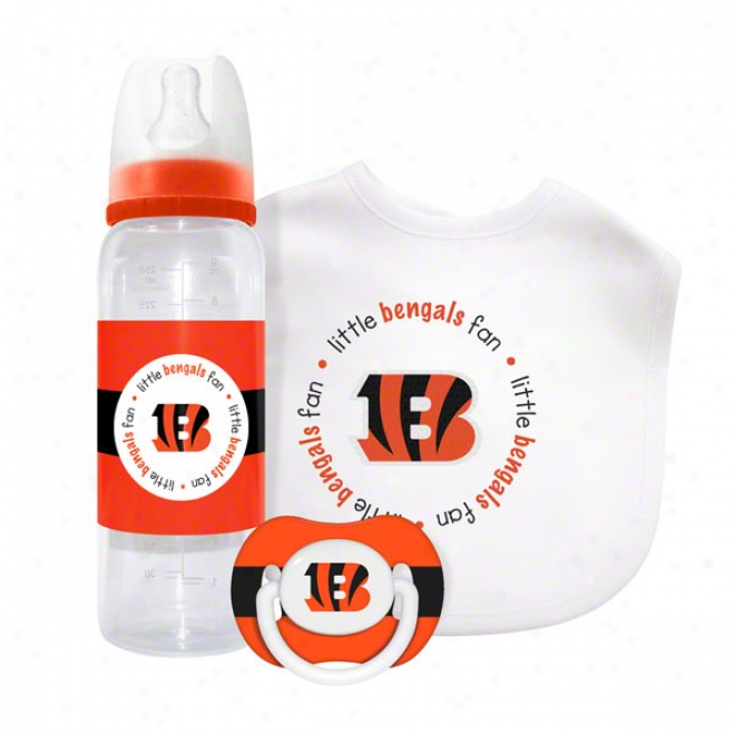 Cincinnati Bengals Baby Donation Set: Kickoff Collection 3-piece Baby Feeding Set