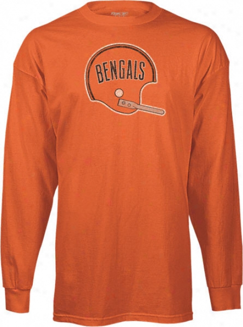 Cincinnati Bengals Classic Nfl Throwback Logo Long-winded Sleeve T-shirt