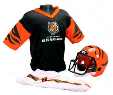 Cimcinnati Bengals Kids Small Nfl Helm & Uniform Set