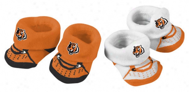 Cincinnati Bengals Newborn 2-pair Bootie Set