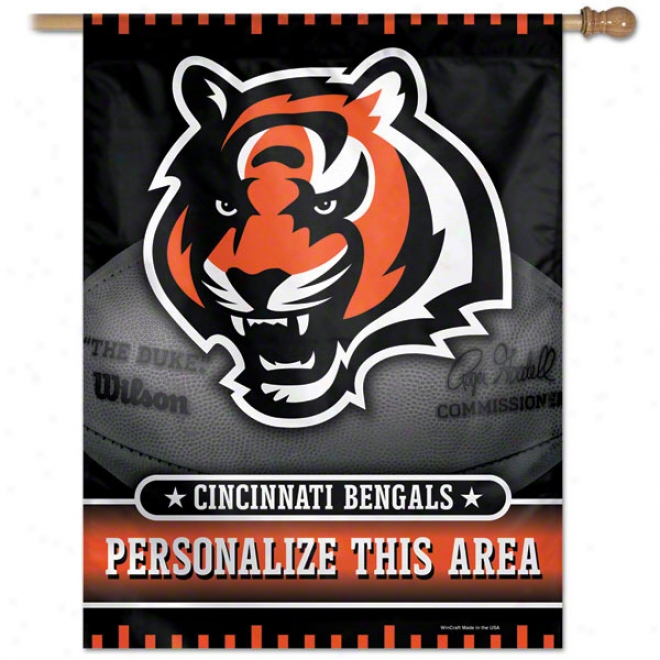 Cincinnati Bengals Personalized Vertical Flag: 27x37 Banner