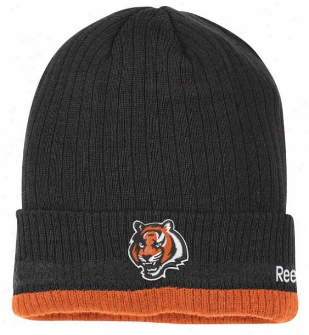 Cincinnati Bengals Reebok 2010 Coaches' Sideline Cuffed Knit Hat