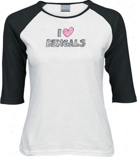 Cincinnati Bengals Sketched Heart Long Sleeve Tee