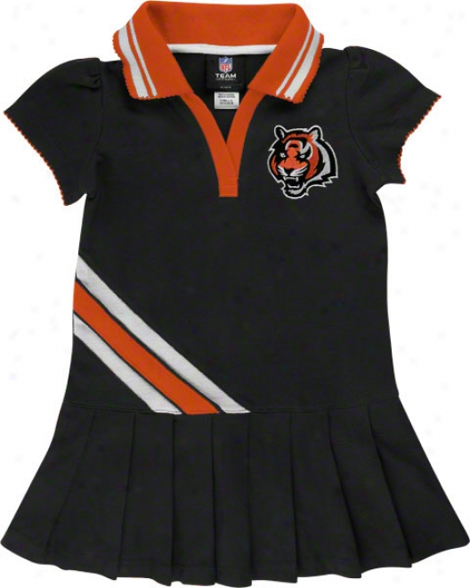 Cincinnati Bengals Toddler Pleated Polo Dress