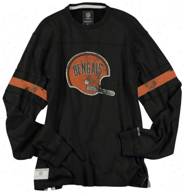 Cincinnati Bengals Vintage Long Sleeve Appliqu Jersey Crew