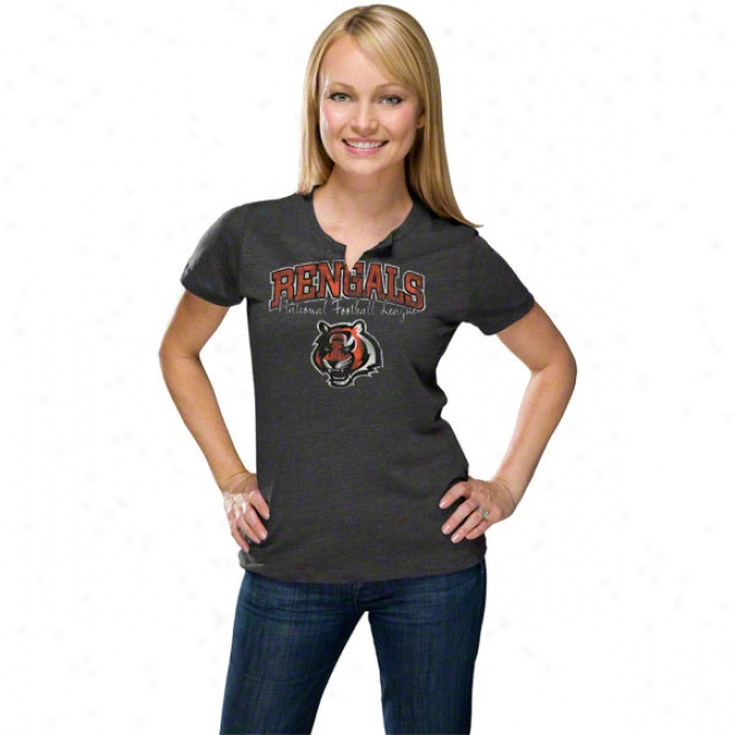 Cincinnati Bengals Women's Champion Swagger Ii Charcoal T-shirt