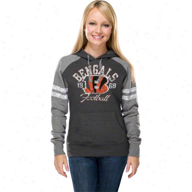 Cincinnati Bengals Women's Gameday Heroes Ii Charcoal Hooded Sweatshirt