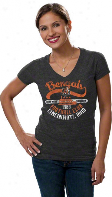 Cincinnati Bengals Women's Oil Be able to Flirt Tri-blend V-neck T-shirt
