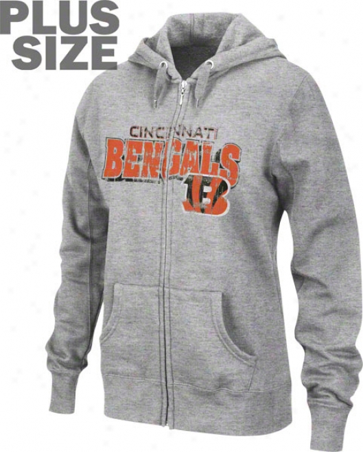 Cincinnati Bengals Women's Plus Size Football Classic Iii Full Zi pHooded Sweatshirt