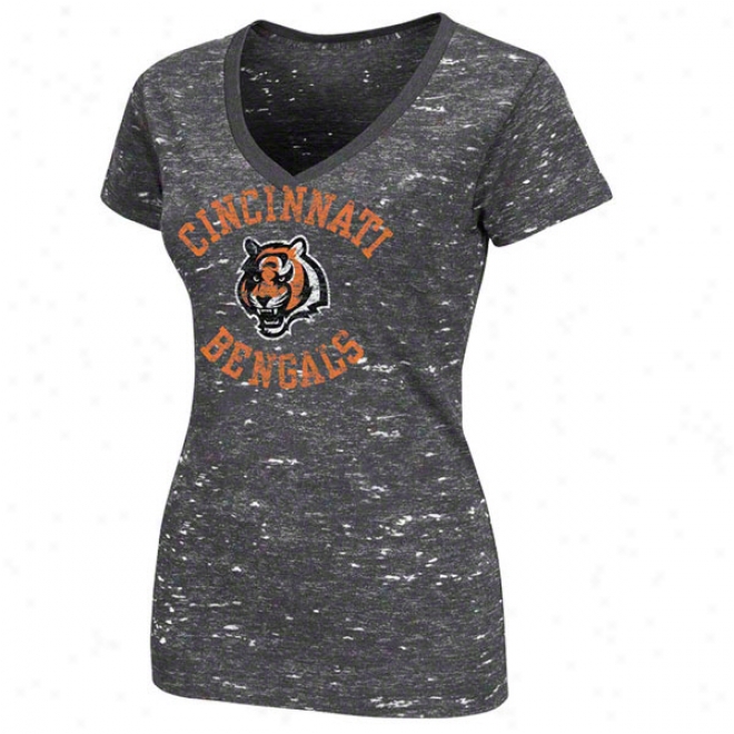 Cincinnati Bengals Women's Pride Playing Ii Charcoal Short Sleeve Top