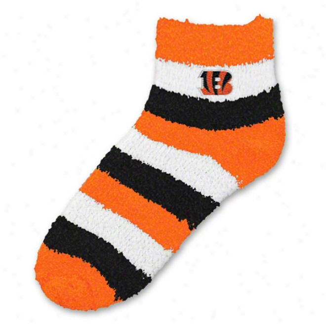 Cincinnati Bengals Women's Pro Stripe Sleep Soft Socks