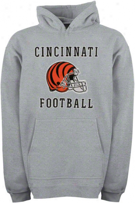 Cincinnati Bengals Youth Grsy Helmet Logo Applique Hooded Sweatshirt