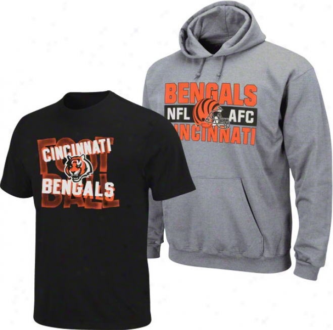 Cincinnati Bengals Juvenility Grey/black Hood & Ted Combo Pack