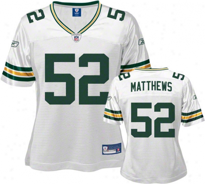 Clay Matthews Jr. White Rrebok Nfl Replica Green Bay Packers Women's Jersey