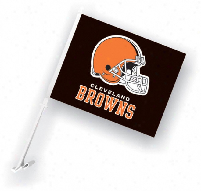 Cleveland Browns 11x18 Double Sided Car Flag - Set Of 2