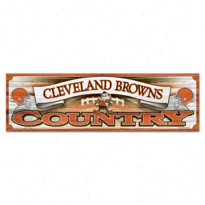 Cleveland Browns 9x30 Wood Sig