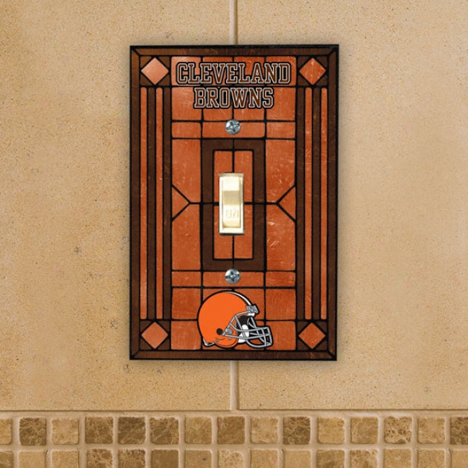 Cleveland Browns Art Glass Switch Cover