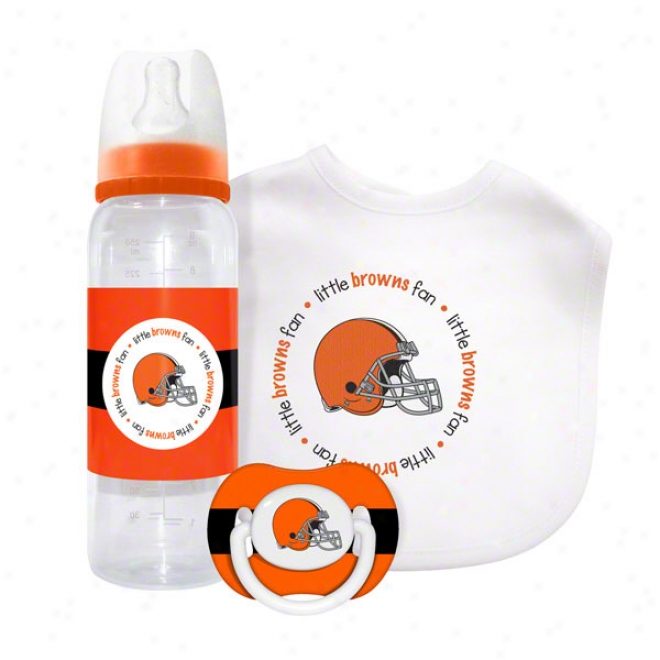 Cleveland Browns Baby Gift Set: Kickoff Collection 3-piece Baby Feeding Set