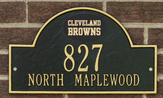 Cleveland Browns Black And Gold Personalized Address Wall Plaque