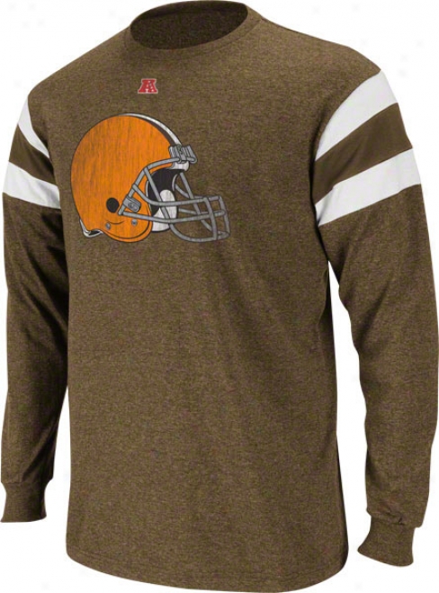 Cleveland Browns Brown End Of Note Iii Long Sleeve Jersey Shirt