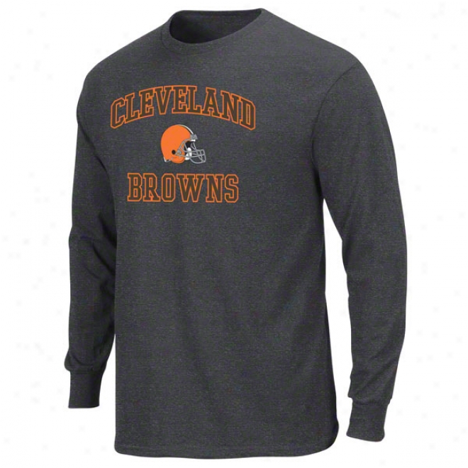 Cleveland Browns Charcoal Heart And Soul Ii Long Sleeve T-shirt