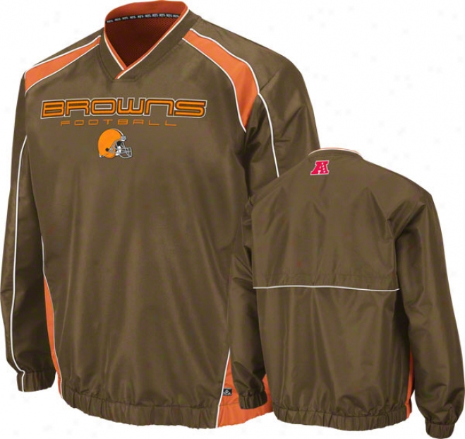 Cleveland Browns Coach's Choice Ii Brown Lightweight Pullover Jacket