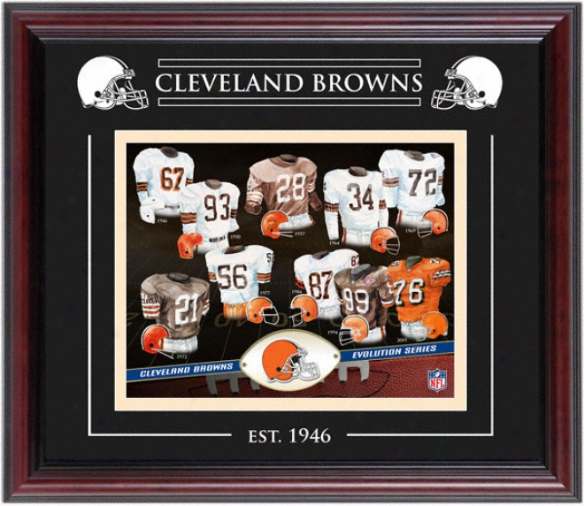 Cleveland Browns - Evolution - Framed 8x10 Collage With Laser Etching