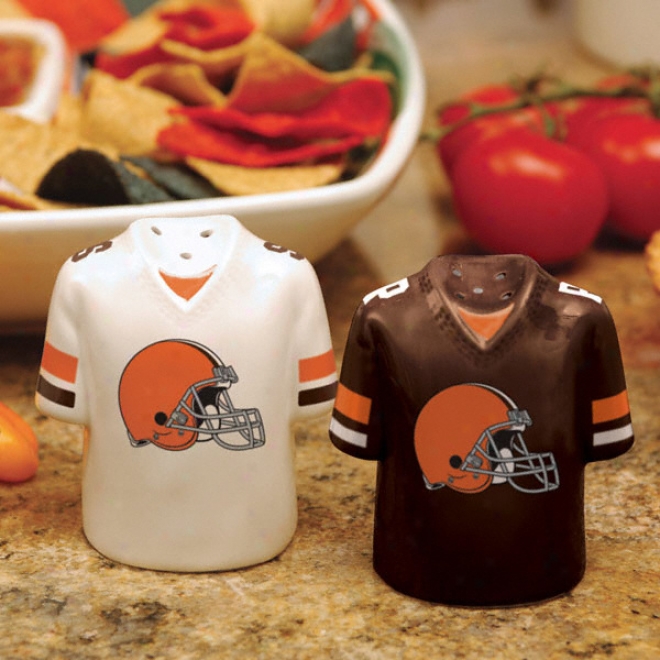 Cleveland Brownns Gameday Salt And Pepper Shakers