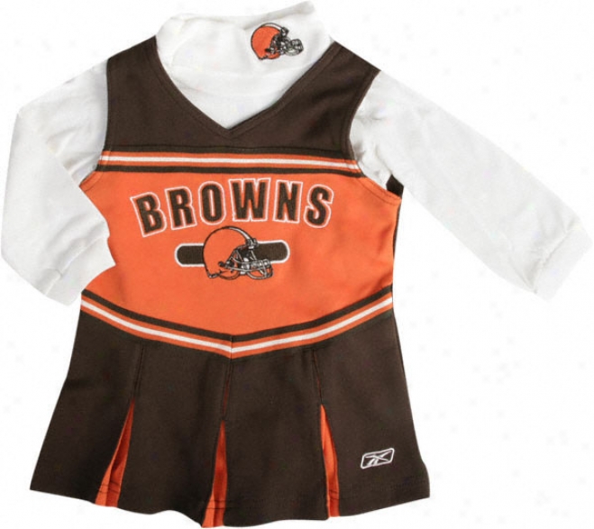 Cleveland Browns Girls 4-6x Long Sleeve Cheerleader Jumper