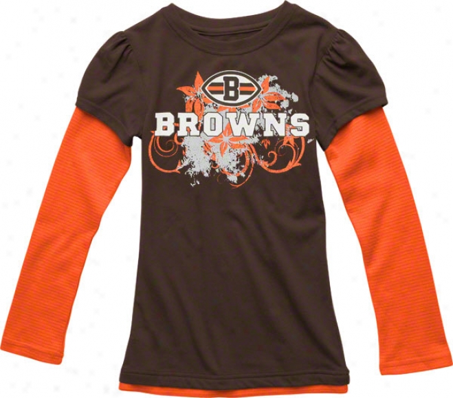 Cleveland Browns Girl's Layered Super Soft T-shirt
