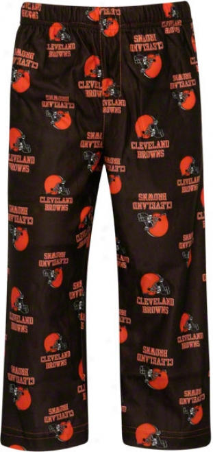 Cleveland Browns Kid's 4-7 Brown Printed Logo Slumber Pants