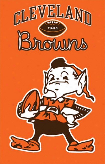 Cleveland Browns &quotbrownie&quot 2-sided Applique Banner Flag