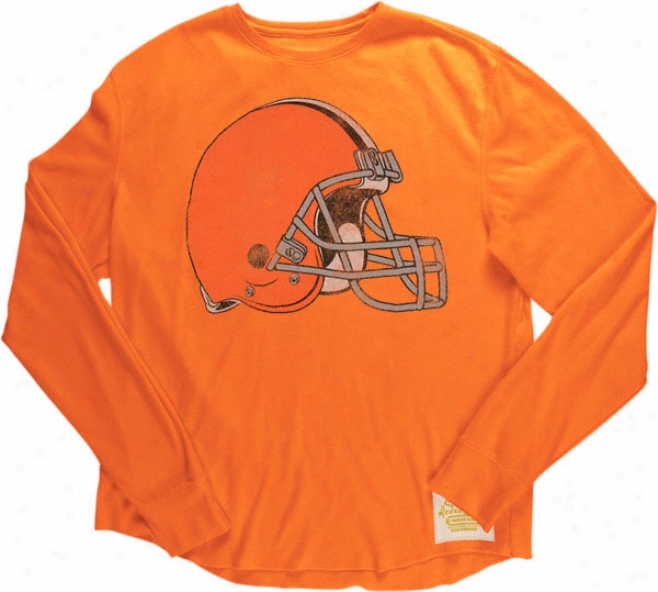 Cleveland Browns Retro Sport Bigger Better Logo Thermal Long Sleeve T-shirt