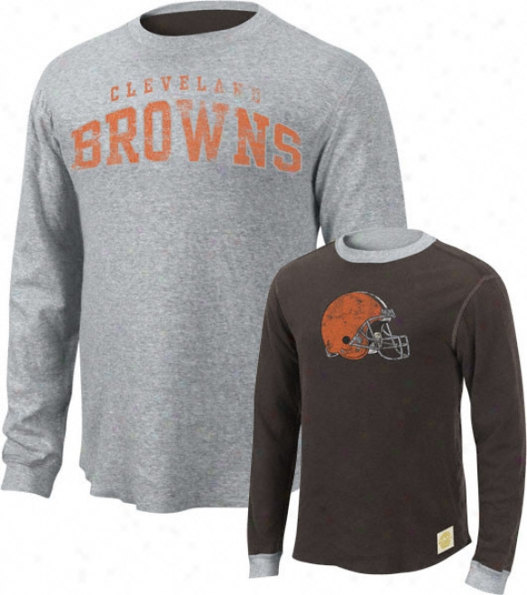 Cleveland Browns Retro Sport Long Sleeve Reversible Crew