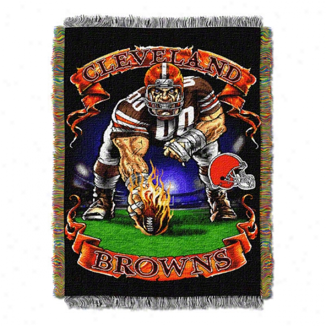 Cleveland Browns Three Pount Stancs Woven Tapestry Throw