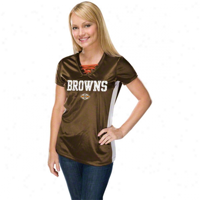 Cleveland Browns Women's Draft Me Iv Brown Short Sleeve Top