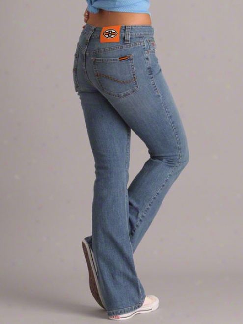 Cleveland Brpwns Women's Middle Wash Cheerleader Boot Cut Denim Jeans