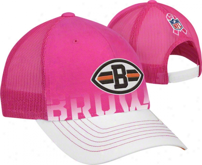 Cleveland Browns Women's Pink Breeast Cancer Awareness Structured Adjustable Snapback Ensnare Back Hat