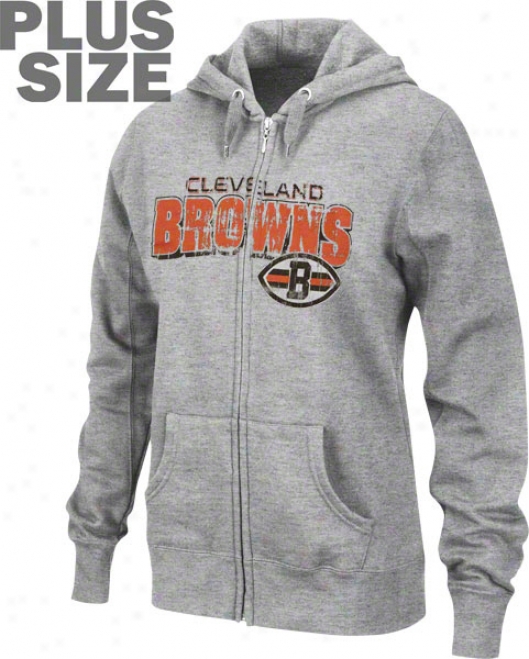 Cleveland Browns Women's Plus Size Football Classic Iii Full Zip Hooded Sweatshirt